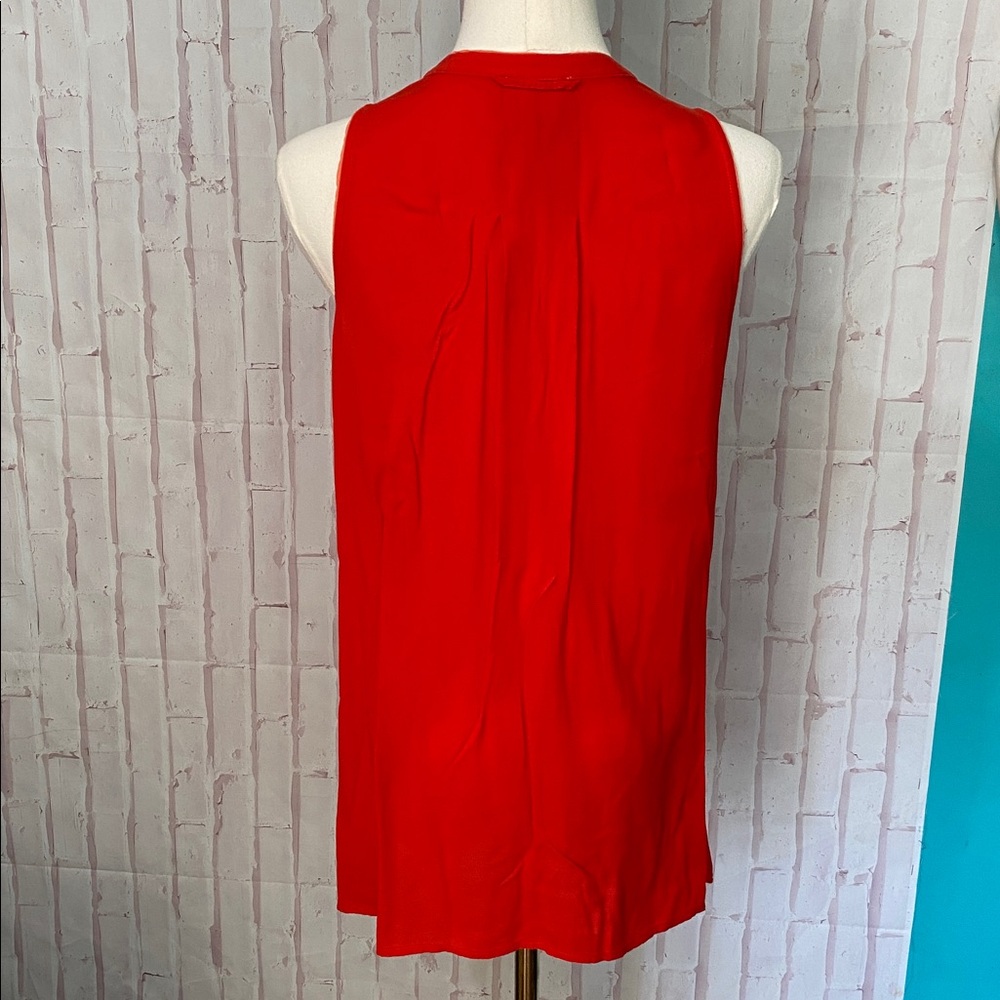 Anthropologie Maeve Red Sleeveless Button Down Top Size 12 - Picture 3 of 9